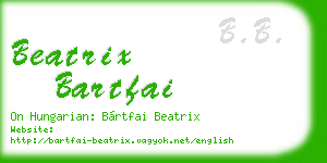 beatrix bartfai business card